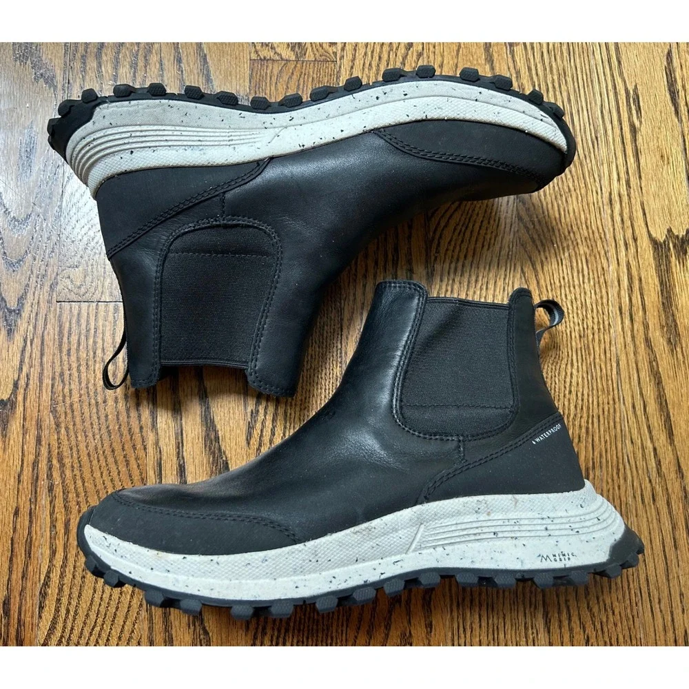 Clarks ATL Trek Up Black Leather Waterproof Chelsea Boots Size 8